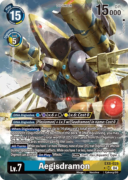 Digimon Card Game Sammelkarte EX8-029 Aegisdramon alternatives Artwork 1