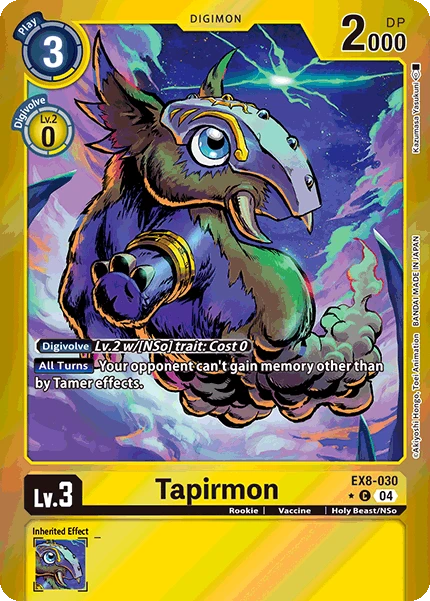 Digimon Card Game Sammelkarte EX8-030 Tapirmon alternatives Artwork 1