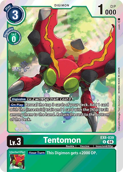 Digimon Card Game Sammelkarte EX8-039 Tentomon