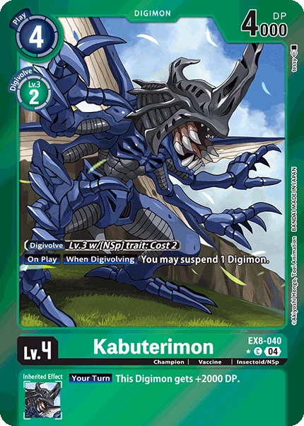 Digimon Card Game Sammelkarte EX8-040 Kabuterimon alternatives Artwork 1