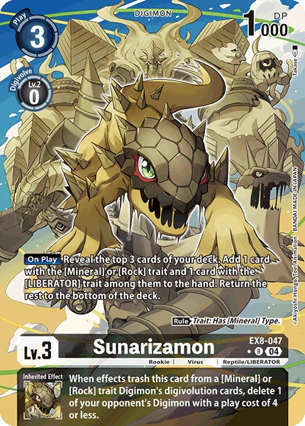 Digimon Card Game Sammelkarte EX8-047 Sunarizamon alternatives Artwork 1