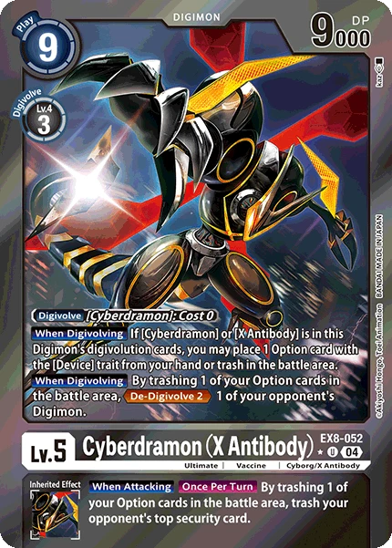 Digimon Card Game Sammelkarte EX8-052 Cyberdramon (X Antibody) alternatives Artwork 1