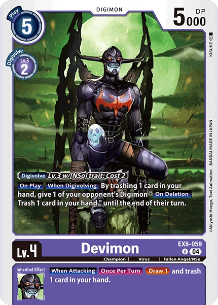 Digimon Card Game Sammelkarte EX8-059 Devimon