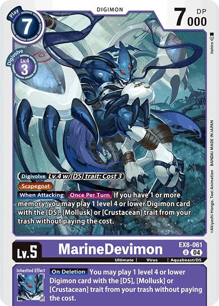 Digimon Card Game Sammelkarte EX8-061 MarineDevimon