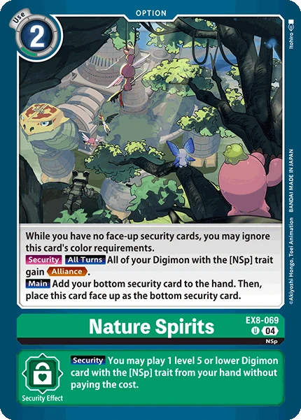 Digimon Card Game Sammelkarte EX8-069 Nature Spirits