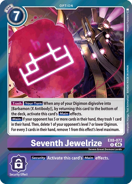 Digimon Card Game Sammelkarte EX8-072 Seventh Jewelrize