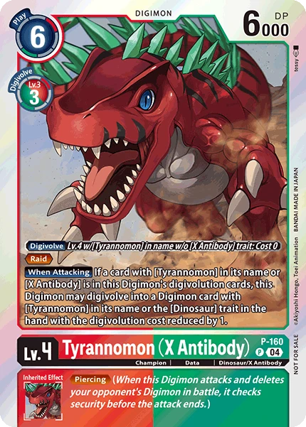 Digimon Card Game Sammelkarte P-160 Tyrannomon (X Antibody)