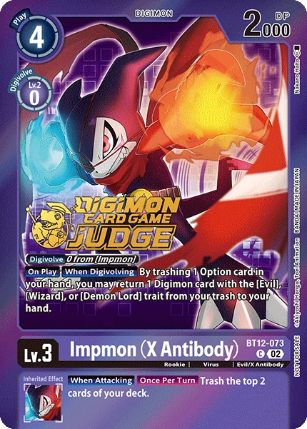 Digimon Card Game Sammelkarte BT12-073 Impmon (X Antibody) alternatives Artwork 1