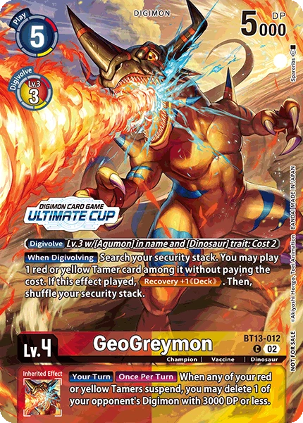 Digimon Card Game Sammelkarte BT13-012 GeoGreymon alternatives Artwork 1