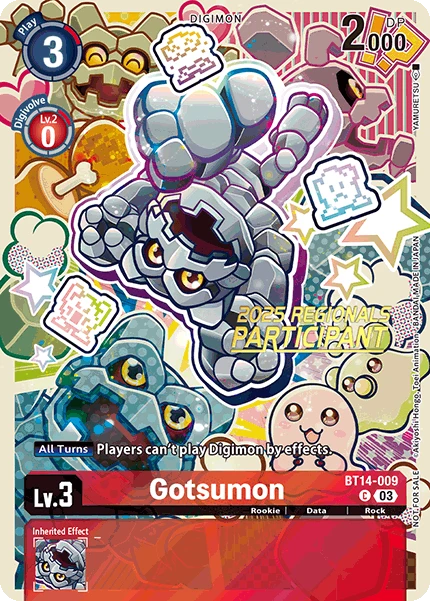 Digimon Card Game Sammelkarte BT14-009 Gotsumon alternatives Artwork 3