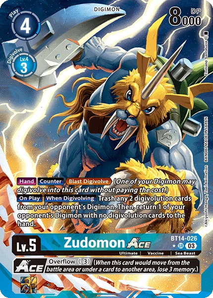 Digimon Card Game Sammelkarte BT14-026 Zudomon ACE alternatives Artwork 3