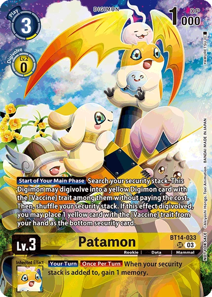 Digimon Card Game Sammelkarte BT14-033 Patamon alternatives Artwork 2
