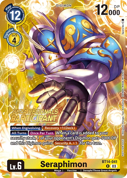 Digimon Card Game Sammelkarte BT14-041 Seraphimon alternatives Artwork 1