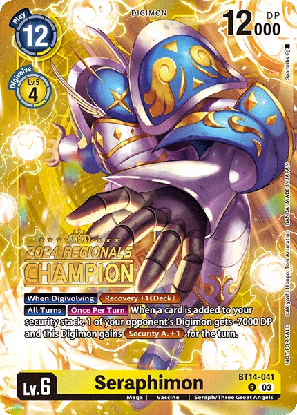 Digimon Card Game Sammelkarte BT14-041 Seraphimon alternatives Artwork 3
