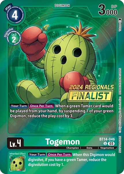 Digimon Card Game Sammelkarte BT14-046 Togemon alternatives Artwork 2