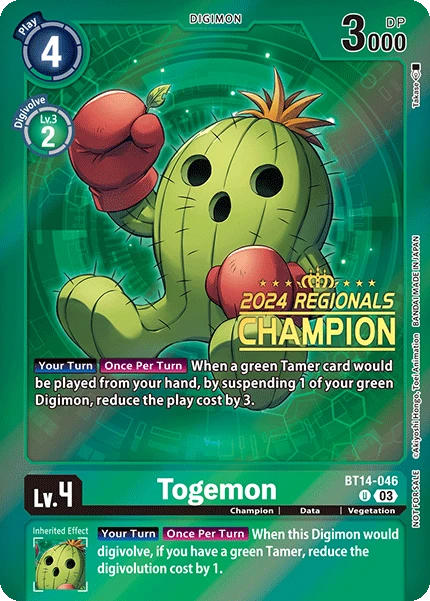 Digimon Card Game Sammelkarte BT14-046 Togemon alternatives Artwork 3