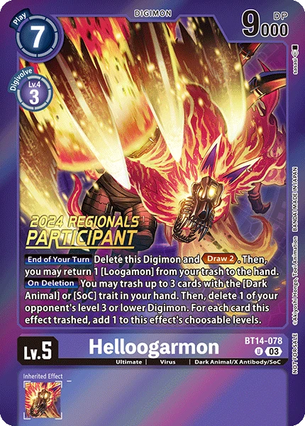 Digimon Card Game Sammelkarte BT14-078 Helloogarmon alternatives Artwork 1