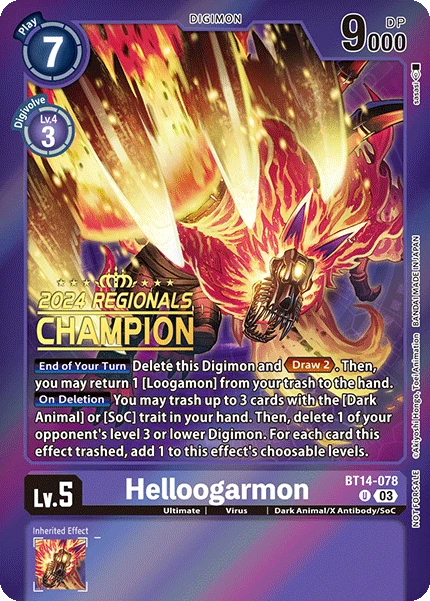 Digimon Card Game Sammelkarte BT14-078 Helloogarmon alternatives Artwork 3