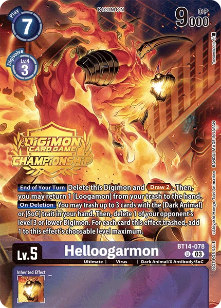 Digimon Card Game Sammelkarte BT14-078 Helloogarmon alternatives Artwork 4
