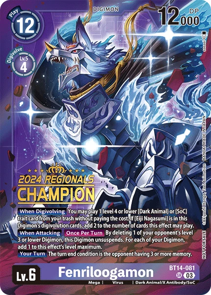 Digimon Card Game Sammelkarte BT14-081 Fenriloogamon alternatives Artwork 4