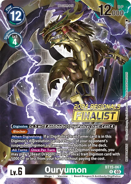 Digimon Card Game Sammelkarte BT15-067 Ouryumon alternatives Artwork 7