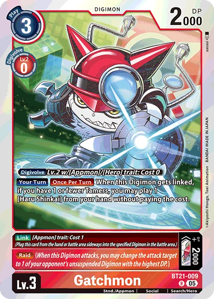 Digimon Card Game Sammelkarte BT21-009 Gatchmon