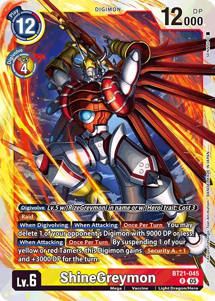 Digimon Card Game Sammelkarte BT21-045 ShineGreymon