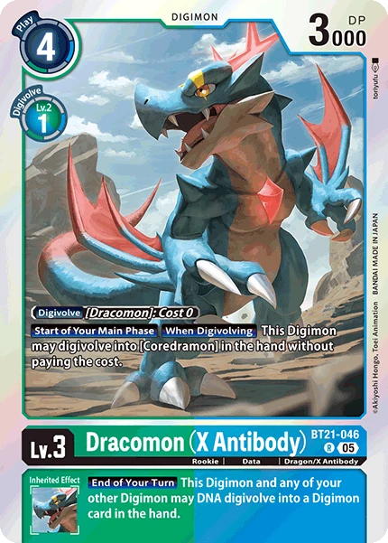 Digimon Card Game Sammelkarte BT21-046 Dracomon (X Antibody)