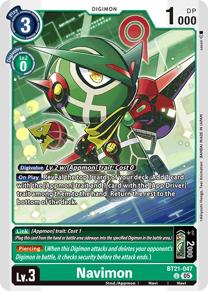 Digimon Card Game Sammelkarte BT21-047 Navimon