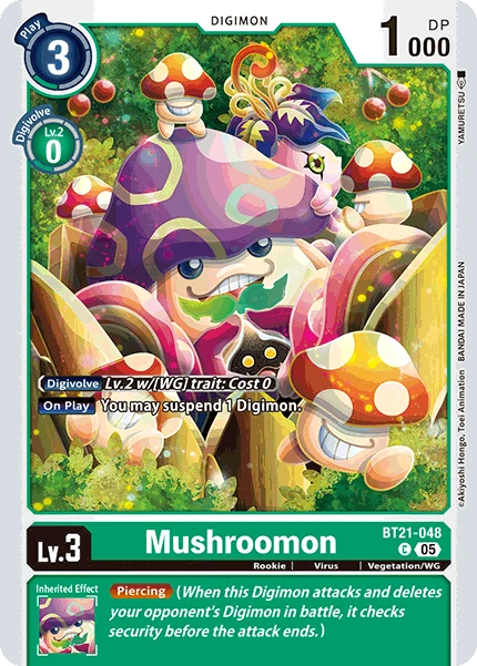 Digimon Card Game Sammelkarte BT21-048 Mushroomon