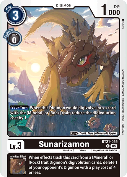 Digimon Card Game Sammelkarte BT21-055 Sunarizamon