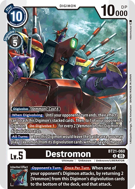 Digimon Card Game Sammelkarte BT21-060 Destromon