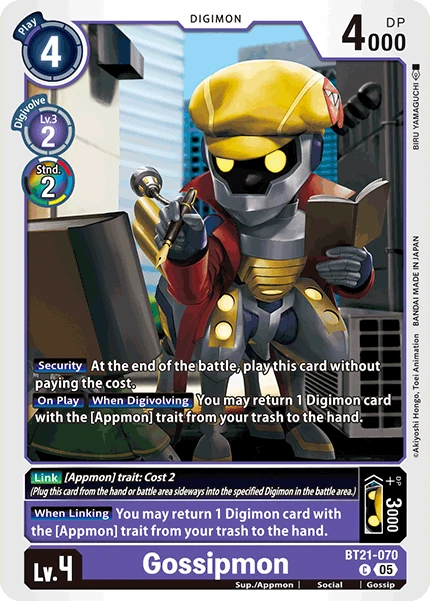 Digimon Card Game Sammelkarte BT21-070 Gossipmon