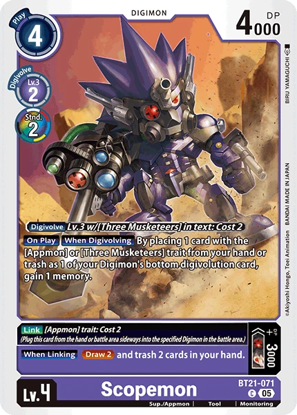 Digimon Card Game Sammelkarte BT21-071 Scopemon
