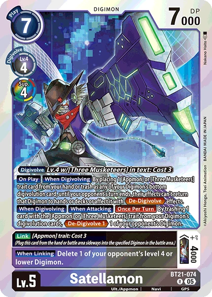 Digimon Card Game Sammelkarte BT21-074 Satellamon