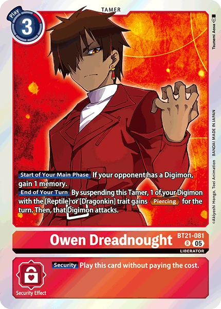 Digimon Card Game Sammelkarte BT21-081 Owen Dreadnought
