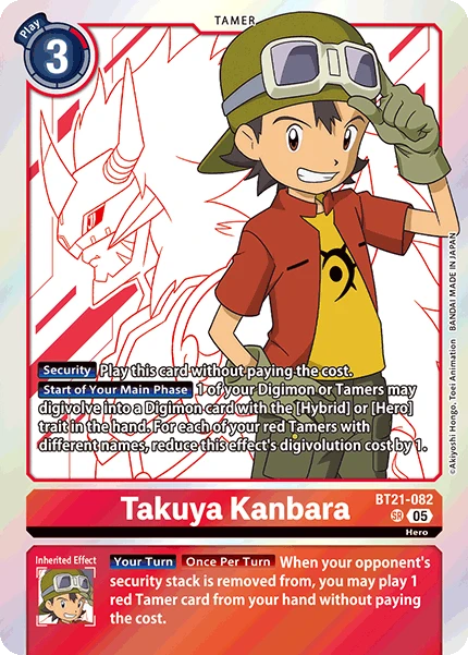 Digimon Card Game Sammelkarte BT21-082 Takuya Kanbara