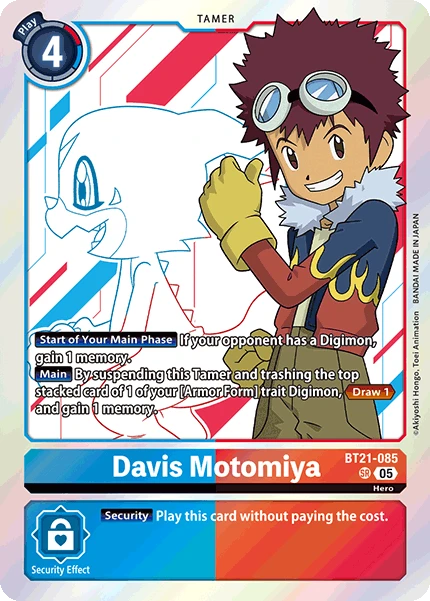 Digimon Card Game Sammelkarte BT21-085 Davis Motomiya