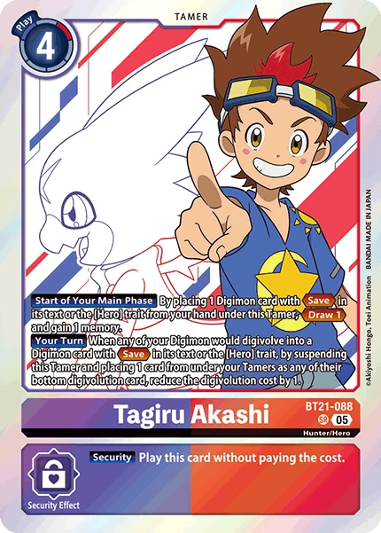 Digimon Card Game Sammelkarte BT21-088 Tagiru Akashi