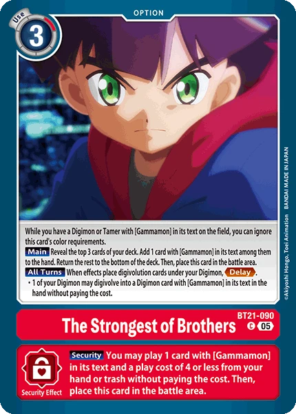 Digimon Card Game Sammelkarte BT21-090 The Strongest of Brothers