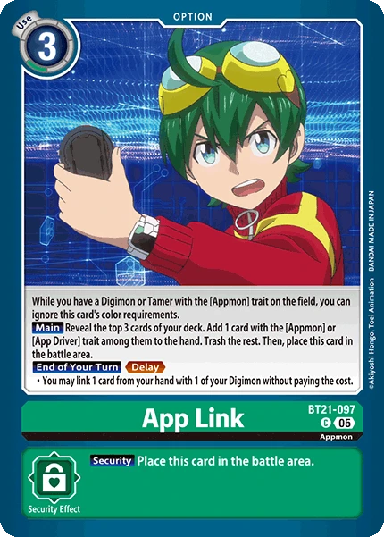Digimon Card Game Sammelkarte BT21-097 App Link