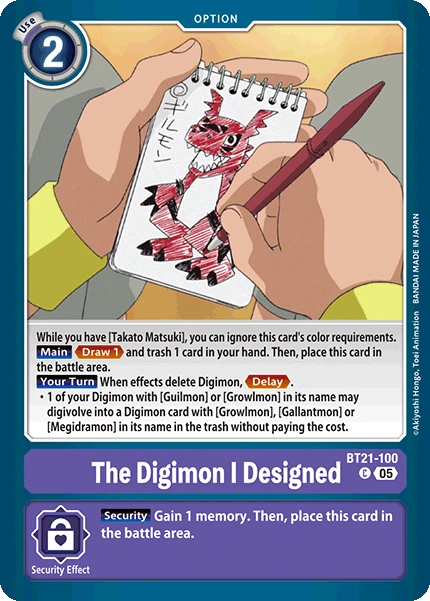 Digimon Card Game Sammelkarte BT21-100 The Digimon I Designed
