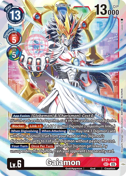 Digimon Card Game Sammelkarte BT21-101 Gaiamon