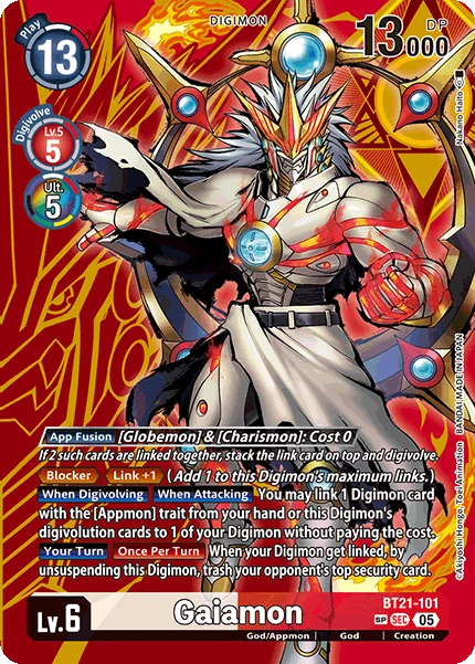 Digimon Card Game Sammelkarte BT21-101 Gaiamon alternatives Artwork 2