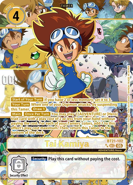 Digimon Card Game Sammelkarte BT21-102 Tai Kamiya alternatives Artwork 2