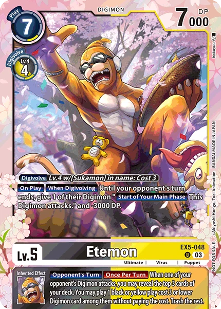Digimon Card Game Sammelkarte EX5-048 Etemon alternatives Artwork 1