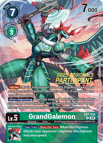 Digimon Card Game Sammelkarte EX7-034 GrandGalemon alternatives Artwork 3