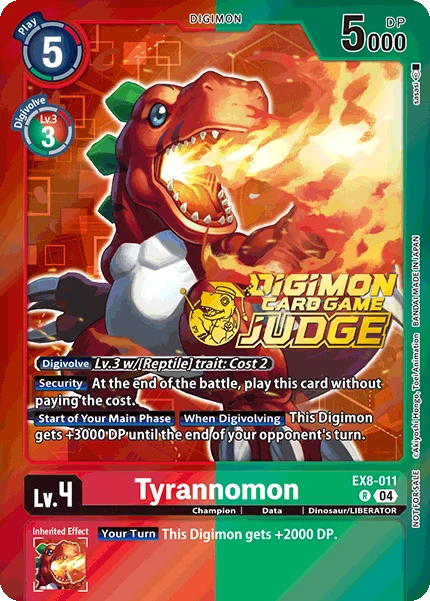 Digimon Card Game Sammelkarte EX8-011 Tyrannomon alternatives Artwork 1
