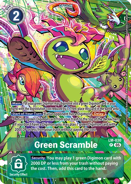 Digimon Card Game Sammelkarte LM-030 Green Scramble alternatives Artwork 2