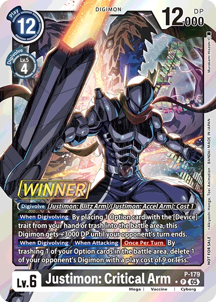 Digimon Card Game Sammelkarte P-179 Justimon: Critical Arm alternatives Artwork 1